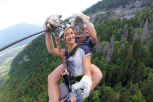 Crazy high zipline Slovenia Bovec