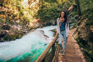 Aurelia Teslaru from Daily Travel Pill at Vintgar Gorge in Slovenia