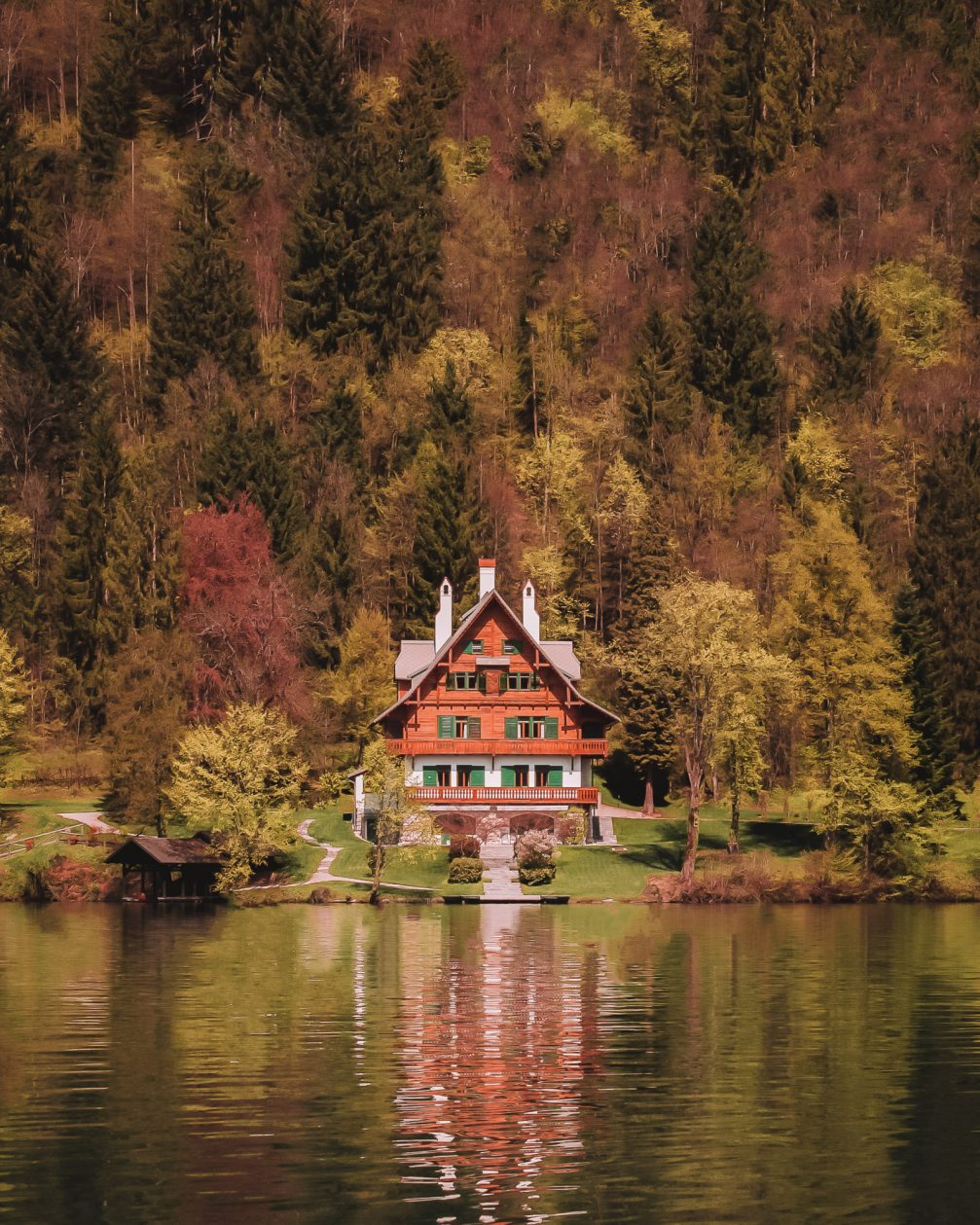 A villa on the shore of Lake Bled in Slovenia