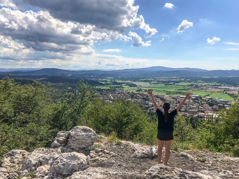 Spectacular views from Koča Mladika na Pečna rebri in Postojna