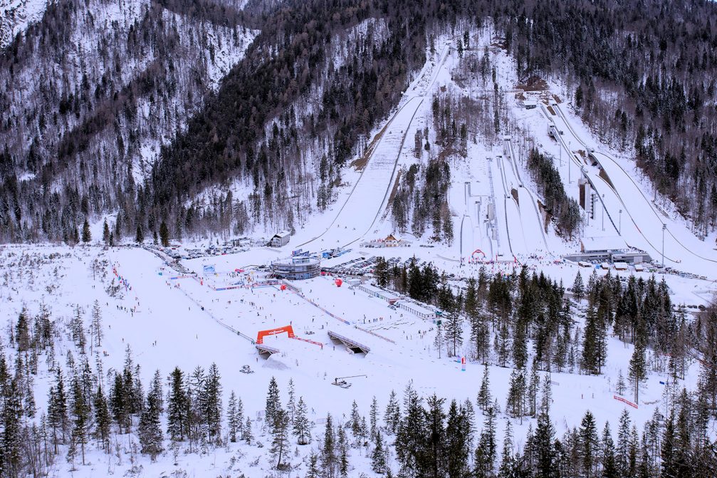 The upgraded Planica Nordic Centre in Slovenia in winter