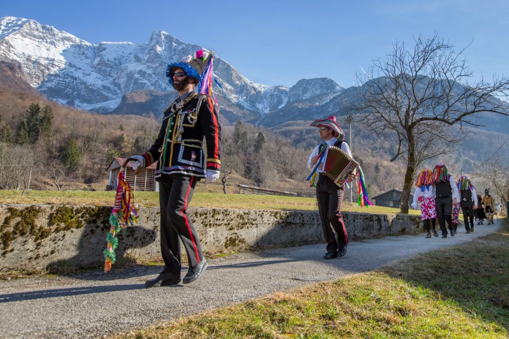 Carnival in Dreznica in the Slovenian countryside at Shrovetide