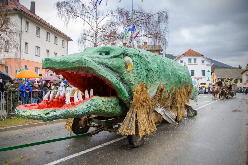 A crocodile at the carnival in Cerknica at Shrovetide