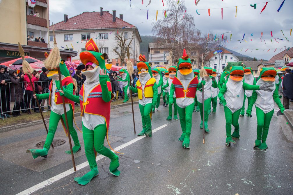Frogs at the carnival in Cerknica at Shrovetide