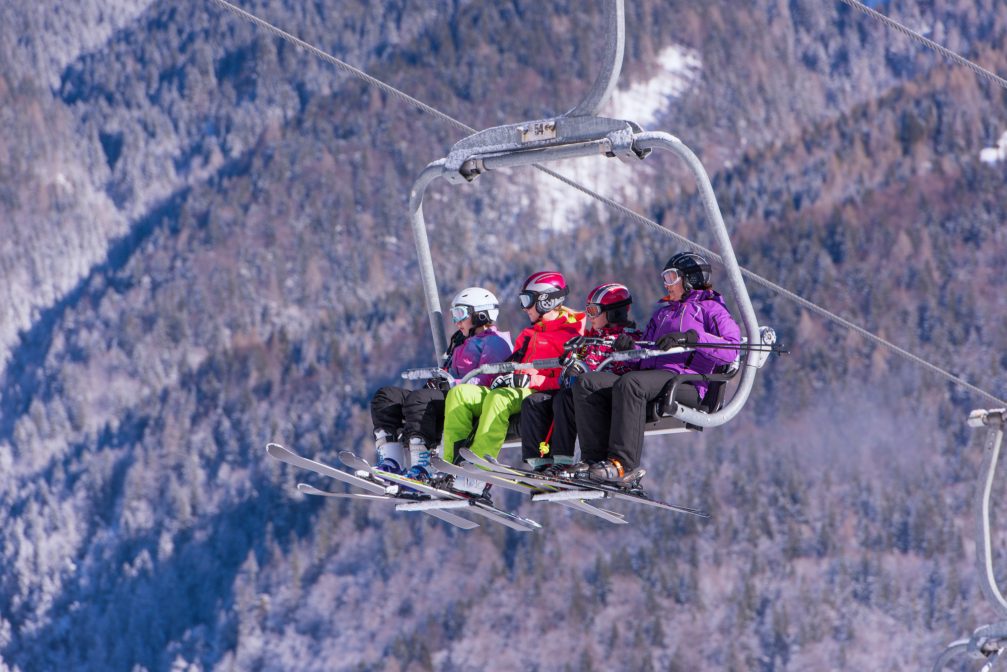 Four persons chair lift at Kranjska Gora Ski Resort in Slovenia