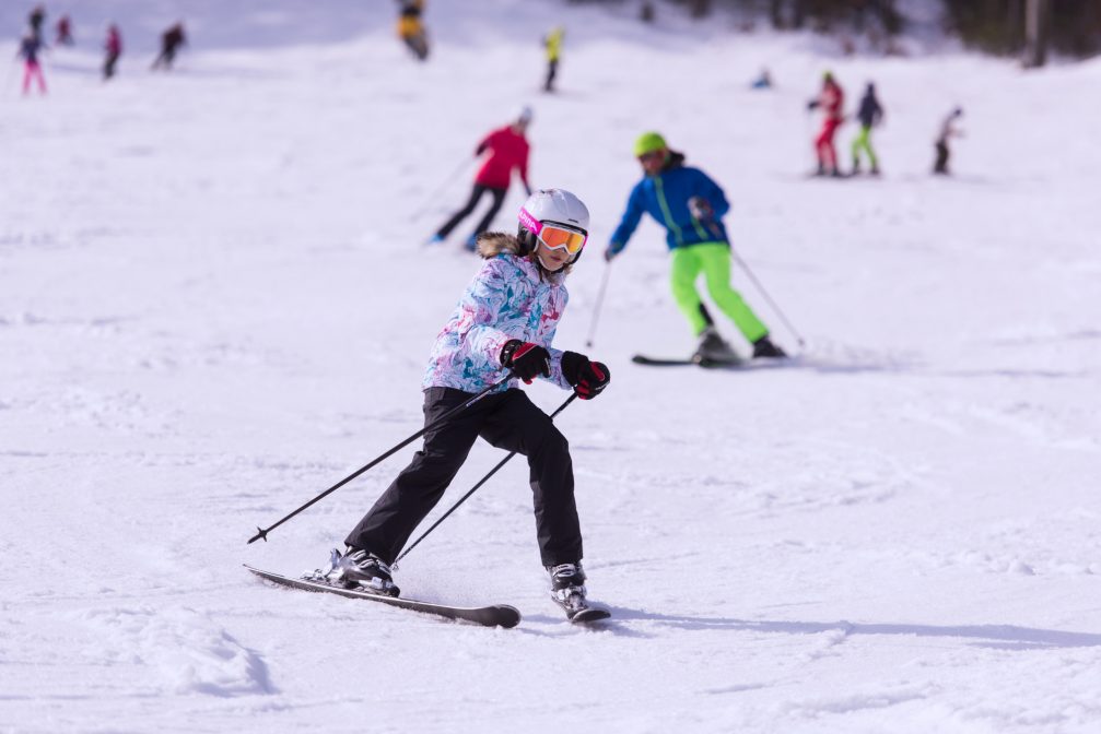 A child skiing at Kranjska Gora Ski Resort