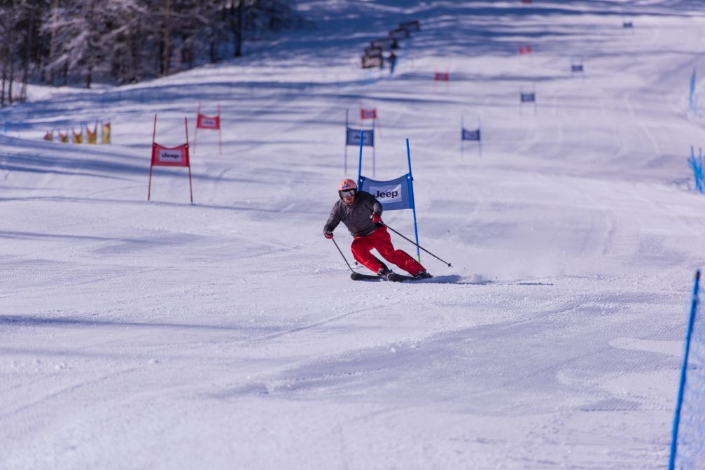 A skier at the slopes of Kranjska Gora Ski Resort in Slovenia