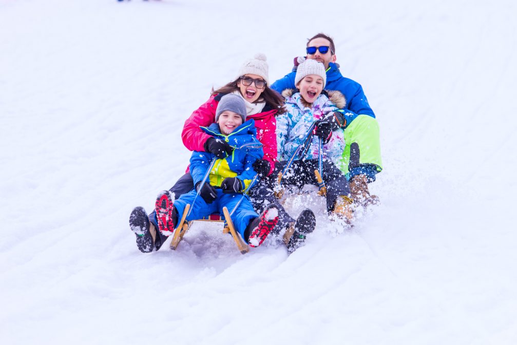 Sledding at Kranjska Gora Ski Resort in Slovenia