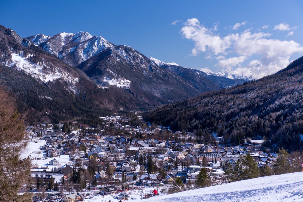 The centre of Kranjska Gora from Kranjska Gora Ski Resort