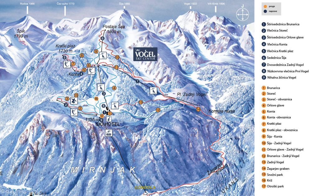 Vogel Ski Resort Piste Map