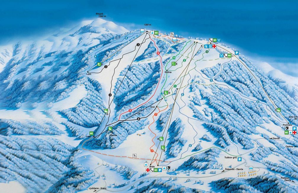 Cerkno Ski Resort piste map