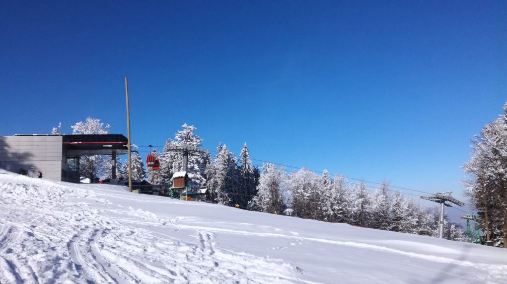 Upper cable car station at Maribor Pohorje Ski Resort in Slovenia