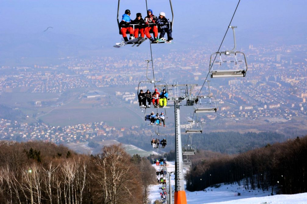 Chair lifts at Maribor Pohorje Ski Resort in Slovenia