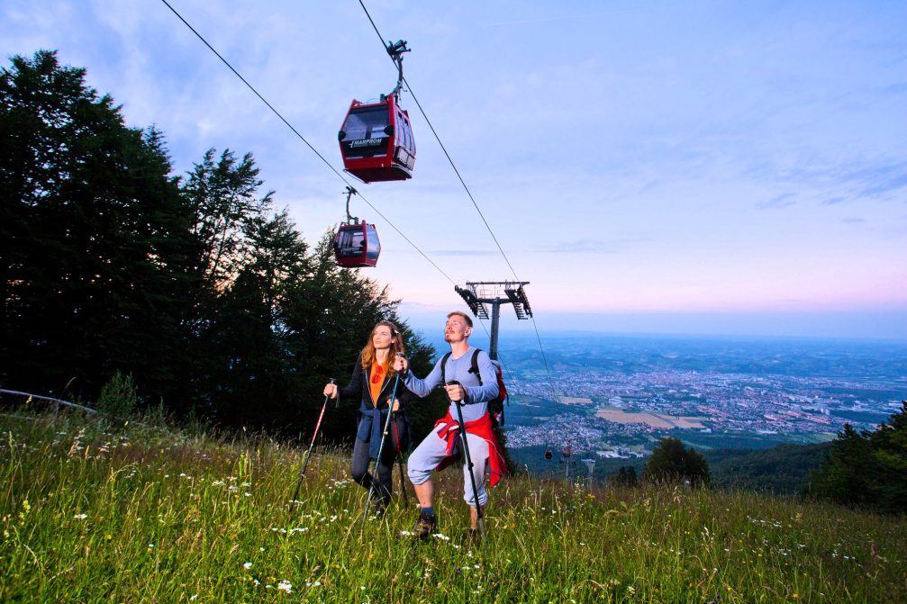 Hiking at Maribor Pohorje Ski Resort in the summer