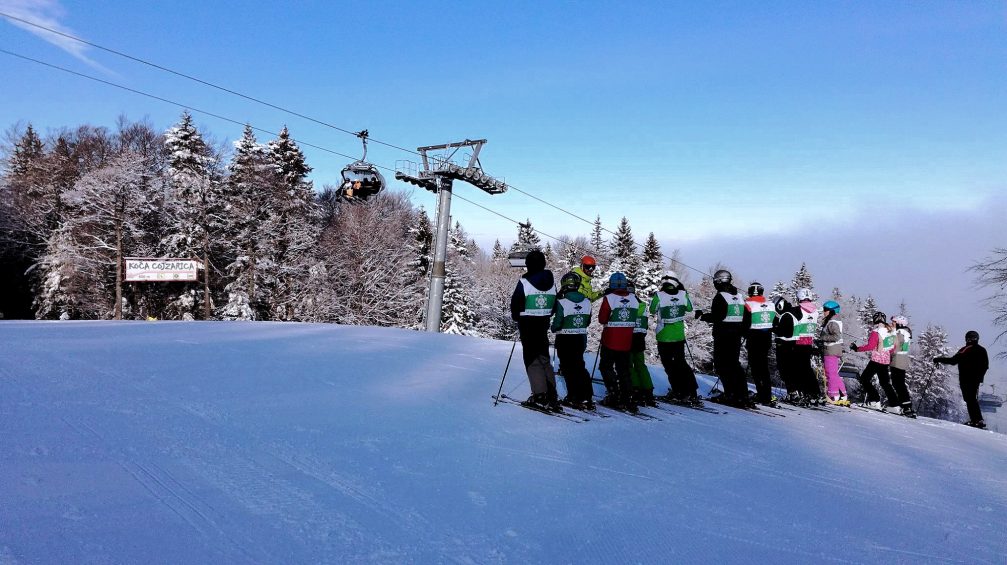 Ski school at Maribor Pohorje Ski Resort in Slovenia