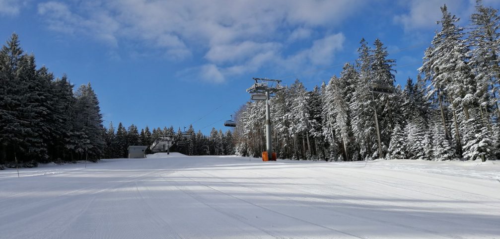 Ski area at Maribor Pohorje Ski Resort in Slovenia