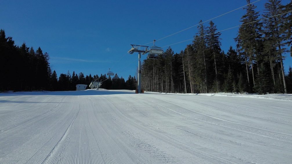 Modern chairlifts at Maribor Pohorje Ski Resort in Slovenia