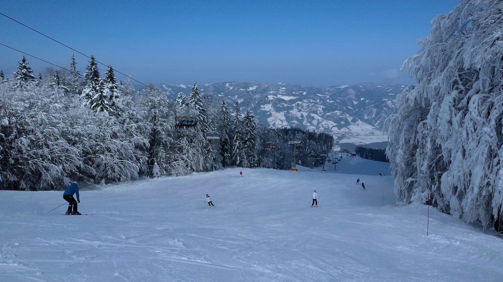 Piste at Maribor Pohorje Ski Resort in Slovenia