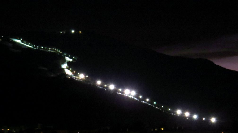 Slopes at night at Maribor Pohorje Ski Resort in Slovenia