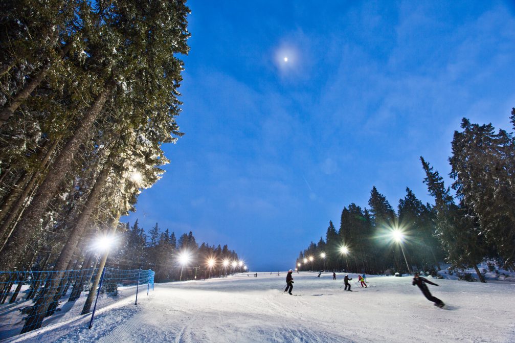 Night skiing at Rogla Ski Resort in Slovenia