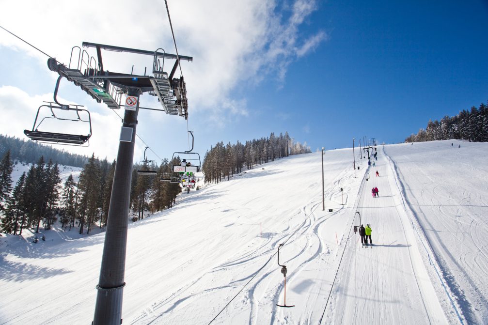 Ski lifts at Rogla Ski Resort in Slovenia