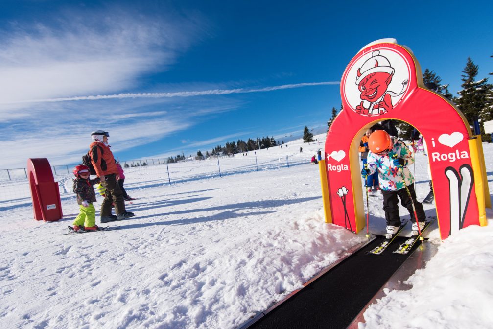 A group of children at Rogla Ski Resort in Slovenia