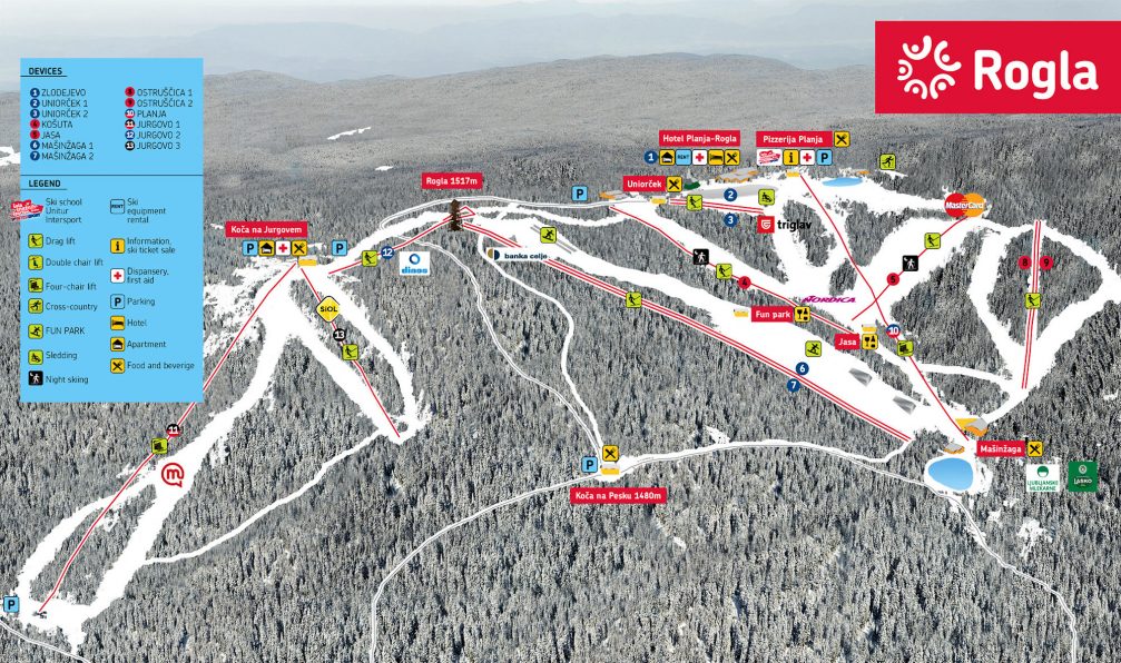 Rogla Ski Resort piste map