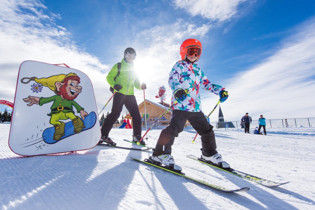 Ski school for children at Rogla Ski Resort in Slovenia