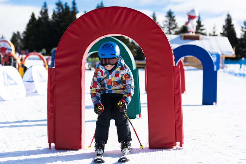 Ski school for beginner level kids at Rogla Ski Resort in Slovenia