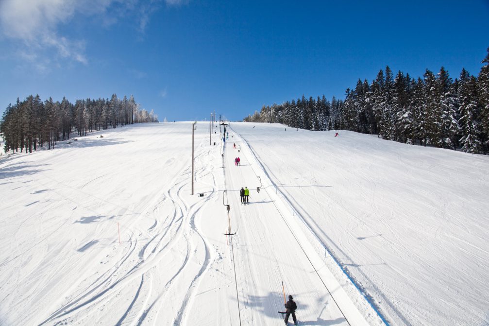 View of the slopes of Rogla Ski Resort in Slovenia