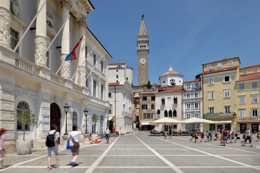 Medieval Town Center of the coastal town of Piran in Slovenia