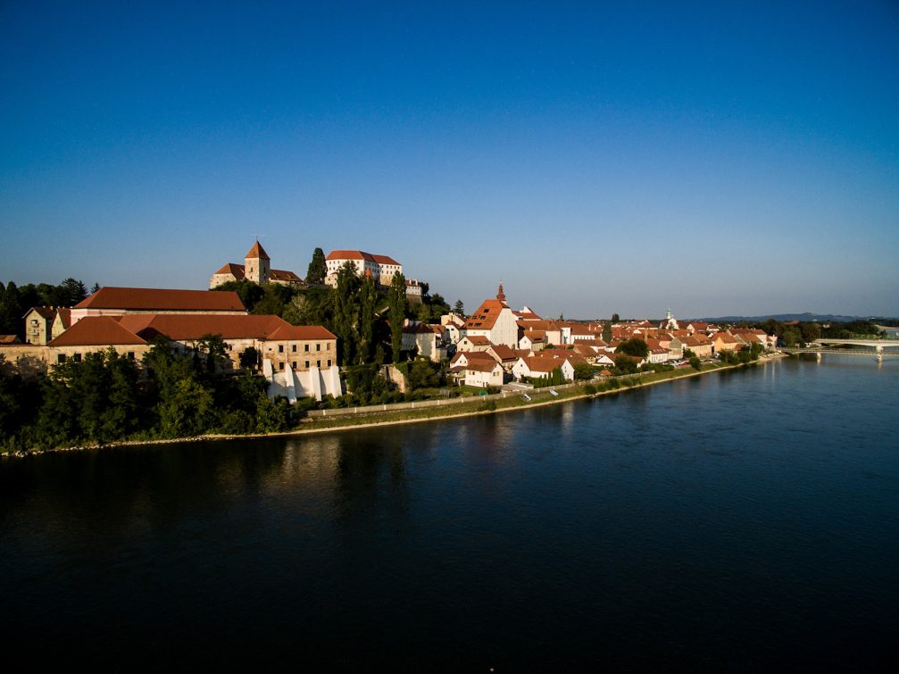 River Drava and the town of Ptuj in Slovenia