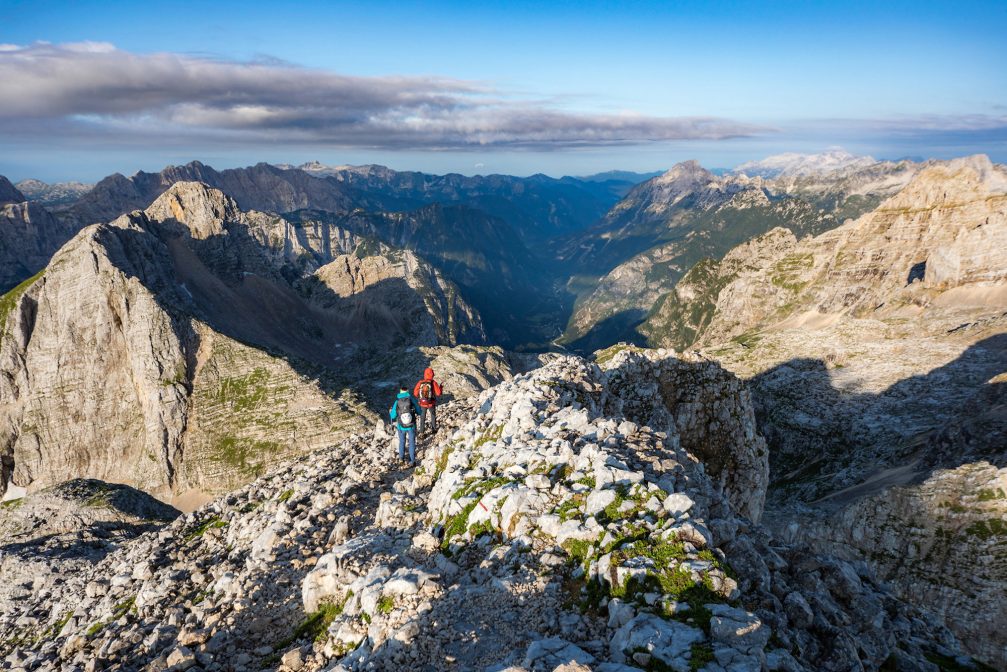 View of mountains of the Slovenian Alps in Slovenia