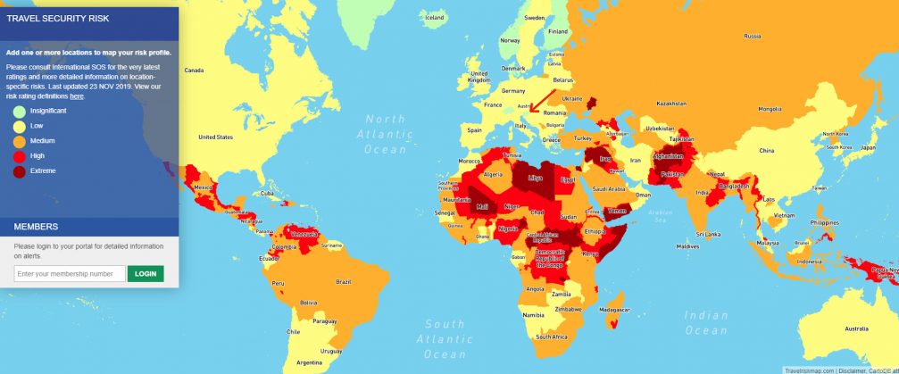 Travel Risk Map 2020