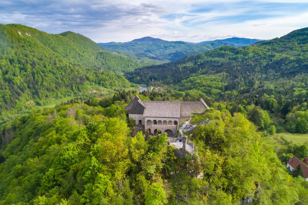 Aerial view of Slovenia forests