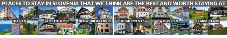 Collage of places to stay in Slovenia