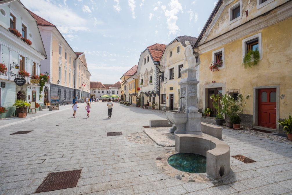 View of the streets of Radovljica, a likeable little medieval town in northwestern Slovenia