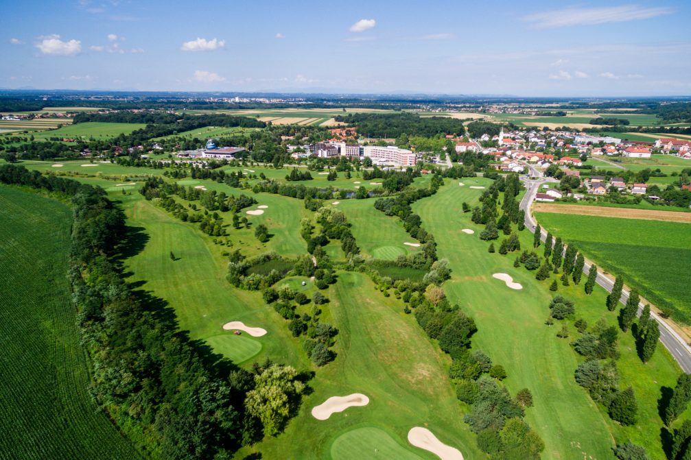 Aerial view of Livada Golf Course In Moravske Toplice, Slovenia