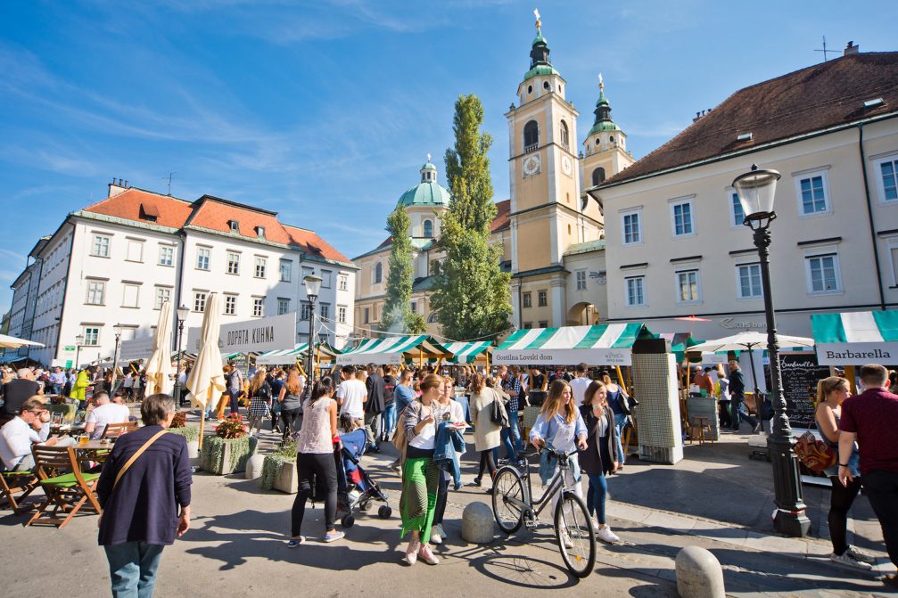 Open Kitchen gourmet open air food market in Ljubljana