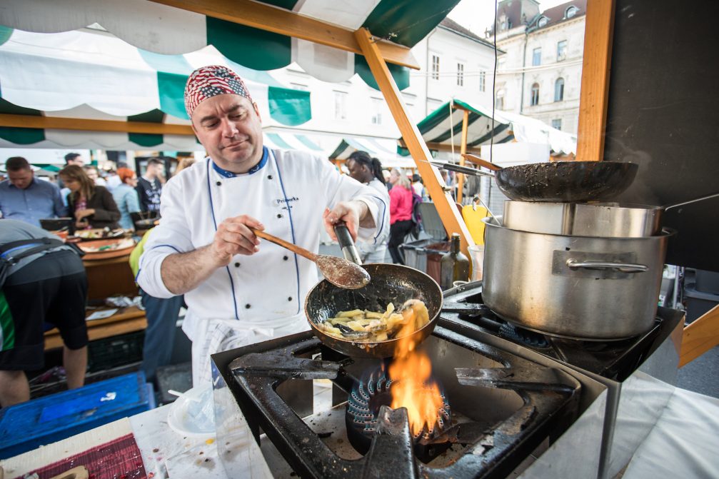 Odprta Kuhna Open Kitchen gourmet open air food market in Ljubljana