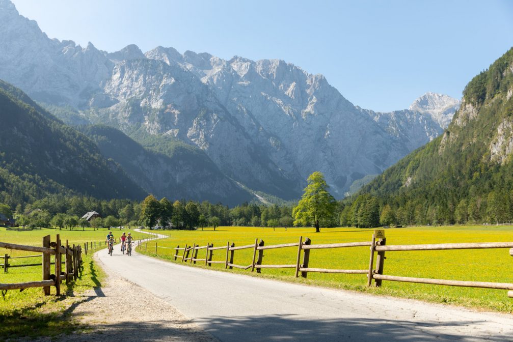 View of Logar Valley in Solcava, Slovenia