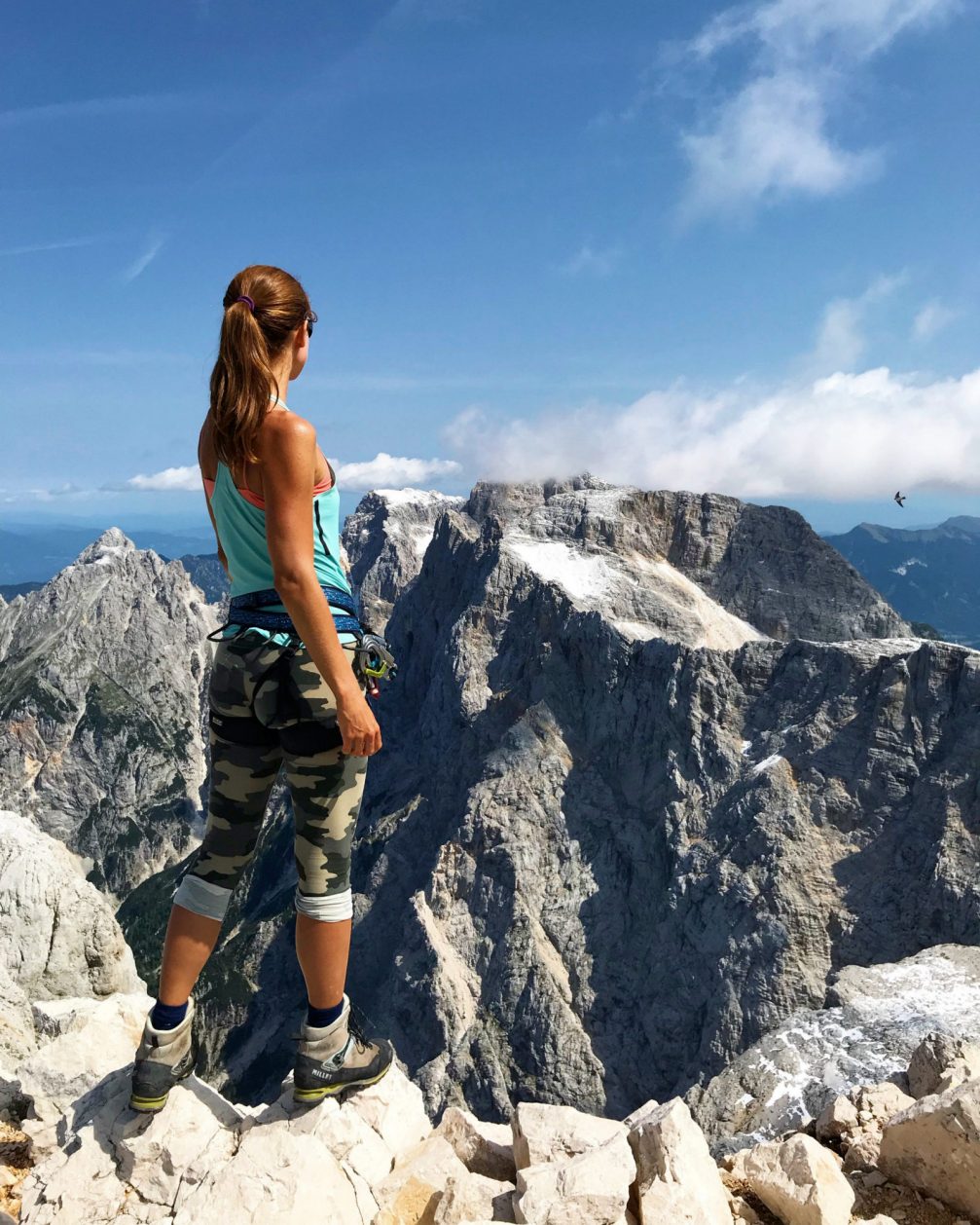 View from Mount Razor towards Mount Skrlatica, the second highest mountain in Julian Alps