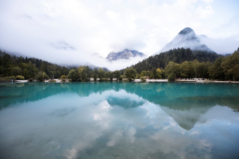 Lake Jasna on a dull day in the summer