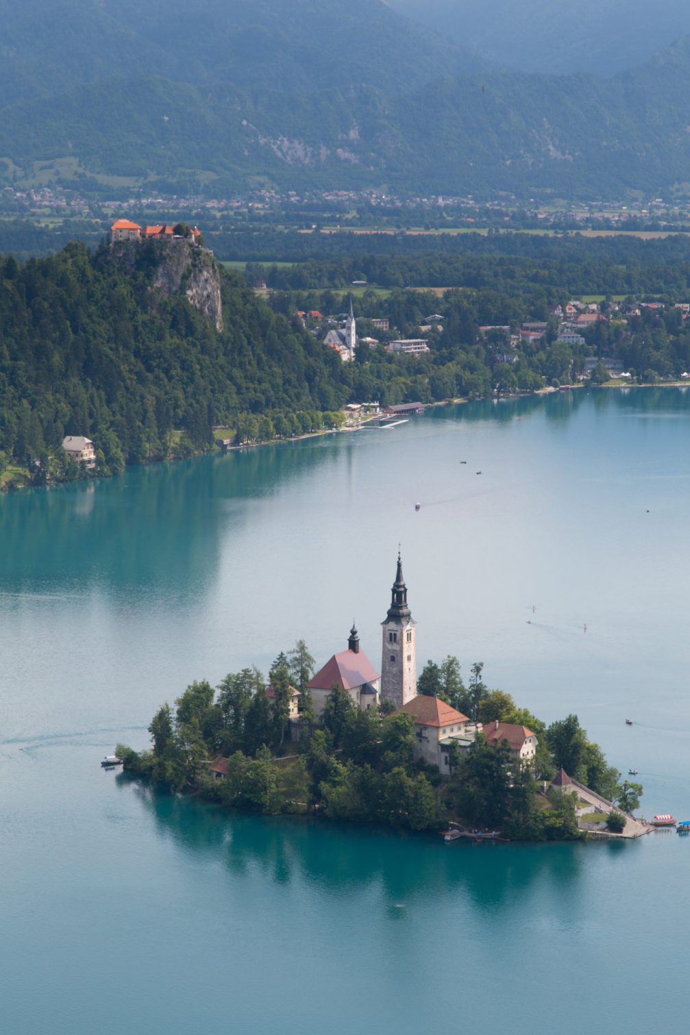 View of Bled Island and Bled Castle from Ojstrica Viewpoint
