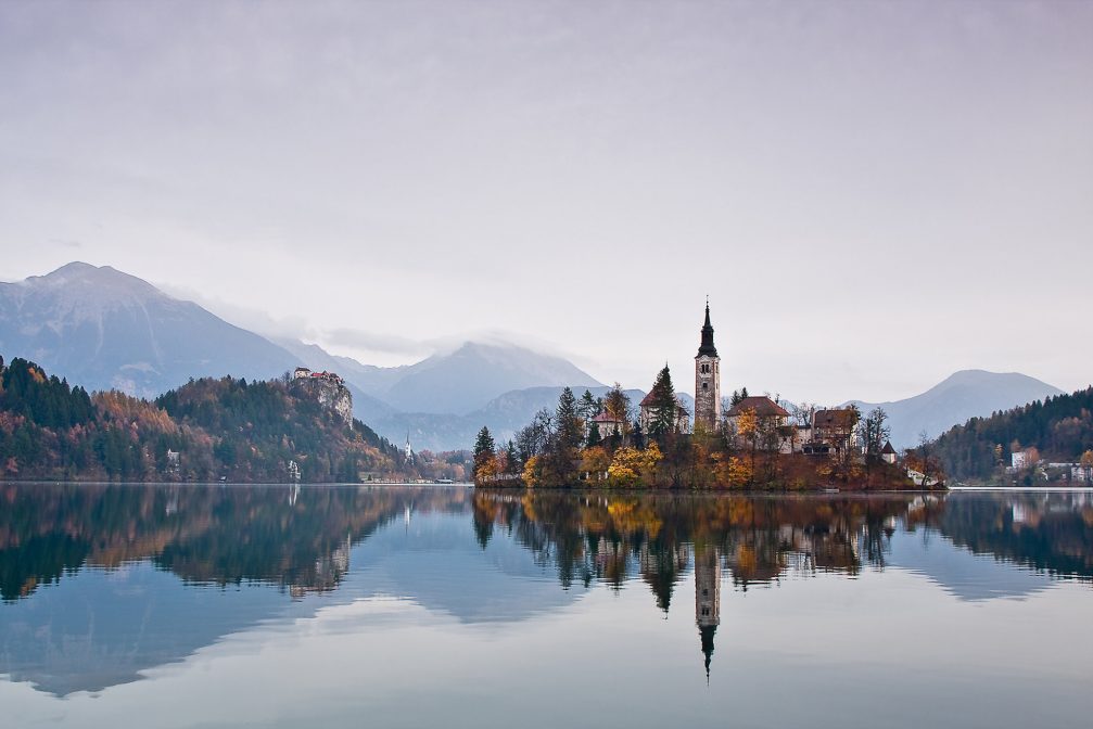 View of Bled Island in the fall
