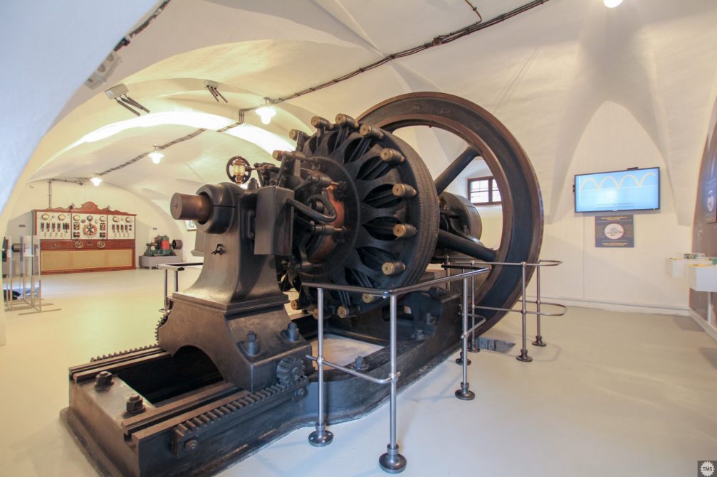 Generator of the Ljubljana power station in Technical Museum Of Slovenia in Bistra
