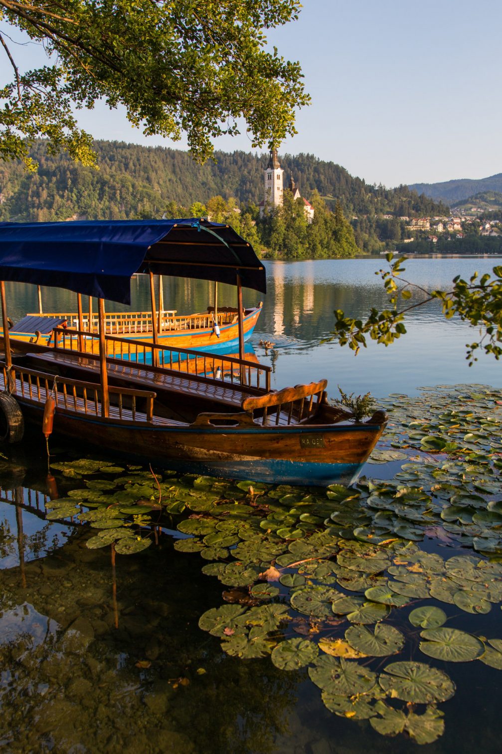 A traditional pletna boat Lake Bled in Slovenia