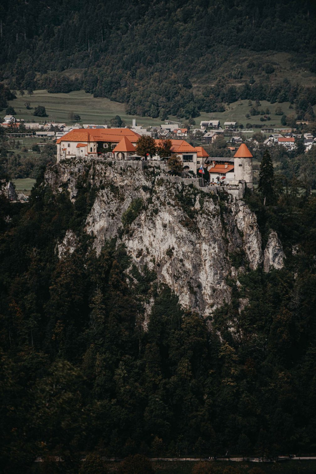 Medieval Bled Castle in Slovenia in summer