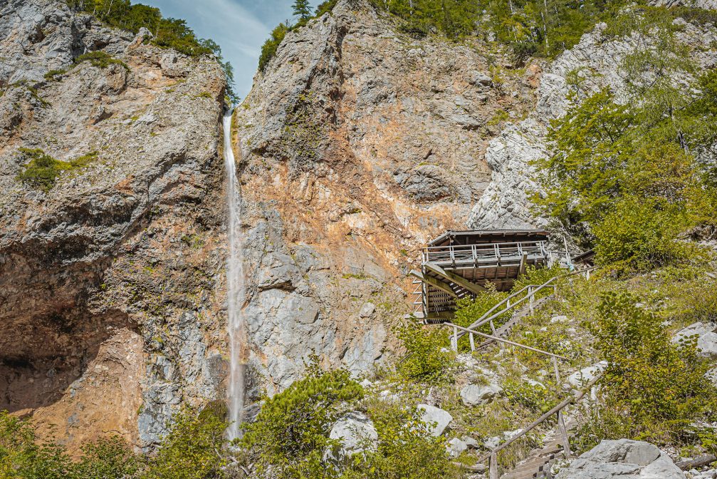 Slap Rinka Waterfall in Logarska Valley in Slovenia