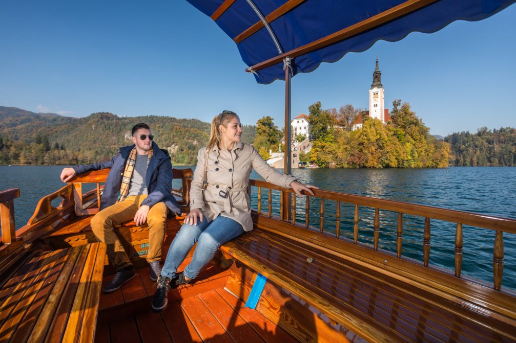 View of Bled Island from the Pletna boat